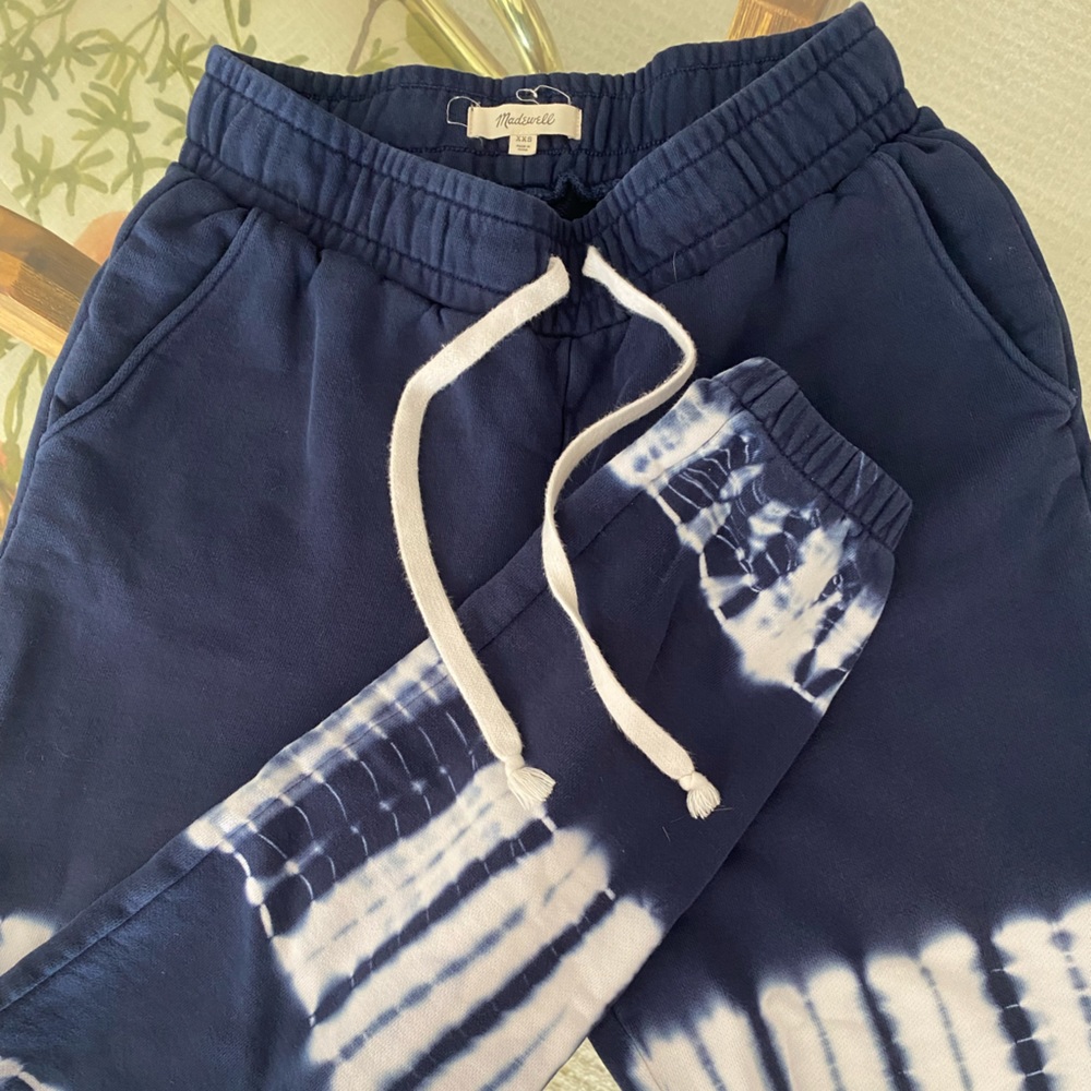 Madewell navy x tie dye sweatpants.